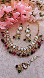 Load image into Gallery viewer, Apsara Mirror Kundan Necklace