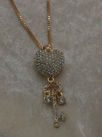 Load image into Gallery viewer, Heart Golden Long Necklace