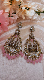 Load image into Gallery viewer, Jhummar Long Kundan Chandbali Earrings