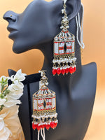 Load image into Gallery viewer, Ashriya Kundan Beads Earring With Sahara