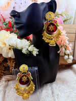 Load image into Gallery viewer, High quality Brass Gold plated Kashmiri Earrings with jhumki