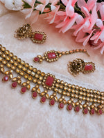 Load image into Gallery viewer, Shine kundan Drop Choker set
