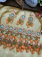 Load image into Gallery viewer, Meenakari Kundan choker set
