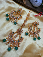 Load image into Gallery viewer, Tanvee Girls Polki Tikka Earring Set