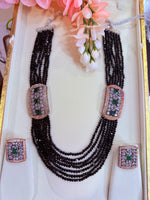 Load image into Gallery viewer, Anupama American Diamond Mala set with stud earring