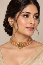 Load image into Gallery viewer, Crystal light Champagne Choker set