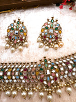 Load image into Gallery viewer, Katrina Mirror Indian Choker Set