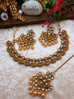 Load image into Gallery viewer, Ambe Matte Gold Temple necklace