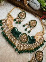 Load image into Gallery viewer, Juhi Drop Of Pearl Polki Choker Set