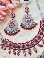 Load image into Gallery viewer, Lovelin Beautiful Elegant Indian Polki Indian choker jewellery Sets ..