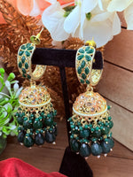 Load image into Gallery viewer, Jaslin Polki Jhumka Earrings