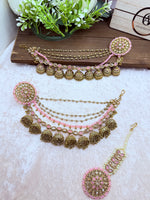 Load image into Gallery viewer, Kavya Bahubali Trending Style with Tikka Indian Earring Set