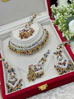 Load image into Gallery viewer, Multi Color Silver Pakistani Choker Set