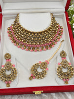 Load image into Gallery viewer, Disha Antique Gold Baby Pink Choket Set