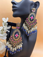 Load image into Gallery viewer, Lotus Meenakari Big Earring