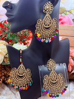 Load image into Gallery viewer, पोल्की टिक्का इयररिंग सेट