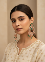 Load image into Gallery viewer, American Diamond RoseGold Platted Earrings