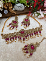 Load image into Gallery viewer, रानी रॉयल पोल्की चोकर सेट