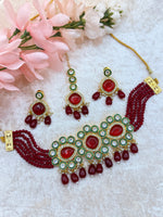 Load image into Gallery viewer, Aditi Meenakari Crystal Kundan Choker set