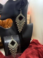 Load image into Gallery viewer, Oxidised mirror earring