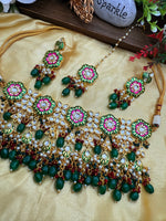 Load image into Gallery viewer, Meenakari Kundan choker set