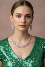 Load image into Gallery viewer, baby pink In Ad silver set
