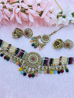 Load image into Gallery viewer, Mantra Polki Choker Set