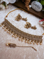 Load image into Gallery viewer, Ekta Golden Polki Choker Set