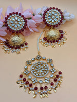 Load image into Gallery viewer, Crystal Kundan Jhumki Tikka Set