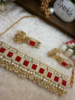 Load image into Gallery viewer, गजरा स्टाइल कुंदन चोकर सेट