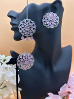 Load image into Gallery viewer, Samantha American Diamond Big Stud & Tikka set