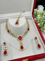 Load image into Gallery viewer, Hot pink Kundan necklace