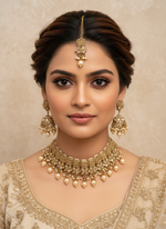 Load image into Gallery viewer, Ekta Golden Polki Choker Set