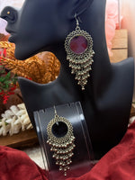 Load image into Gallery viewer, Oxidised mirror earring