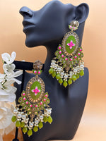 Load image into Gallery viewer, Lotus Meenakari Big Earring