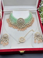 Load image into Gallery viewer, Rachana Kundan Pearl Drop Choker Set