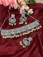Load image into Gallery viewer, Silver Kundan choker set