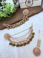 Load image into Gallery viewer, Kavya Bahubali Trending Style with Tikka Indian Earring Set
