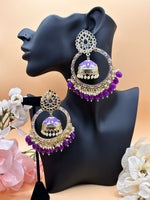 Load image into Gallery viewer, मीनाकारी ओवरसाइज़्ड मिरर झुमकी