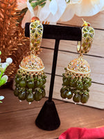 Load image into Gallery viewer, Jaslin Polki Jhumka Earrings
