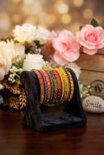 Load image into Gallery viewer, Multicolour Gold Metal Bangles