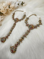 Load image into Gallery viewer, Polki haath phool (bracelet with Ring