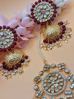 Load image into Gallery viewer, Crystal Kundan Jhumki Tikka Set