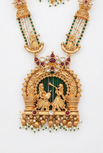 Load image into Gallery viewer, Rajwadi Antique gold doli Barat long Necklace with earrings