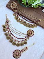 Load image into Gallery viewer, Kavya Bahubali Trending Style with Tikka Indian Earring Set