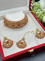 Load image into Gallery viewer, Bling Choker Set comes with Tikka Earring Set