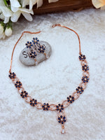 Load image into Gallery viewer, नेवी ब्लू अमेरिकी हीरे का हार