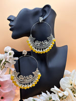 Load image into Gallery viewer, chandbali Oxidised Oversized Peacock Earrings