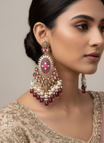 Load image into Gallery viewer, Lotus Meenakari Big Earring