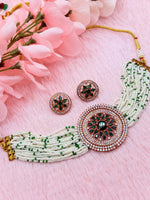 Load image into Gallery viewer, Sarikas American Diamond Beaded Choker Set